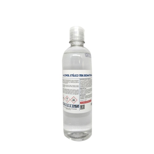 Alcohol etílico desnaturalizado 70% flip top envase 500 ml