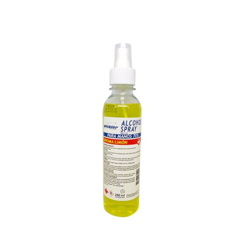 Alcohol spray para manos 70% limón envase 250 ml WK-113L