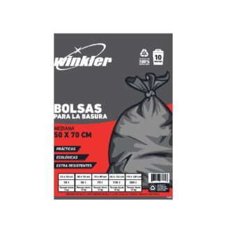 Bolsa basura negra 50x70 cm 0,26 carga pesada rollo 10 un